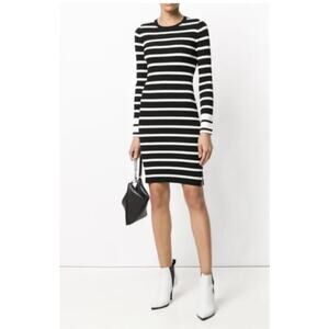 Theory Stripe Crewneck Jersey Mini Dress